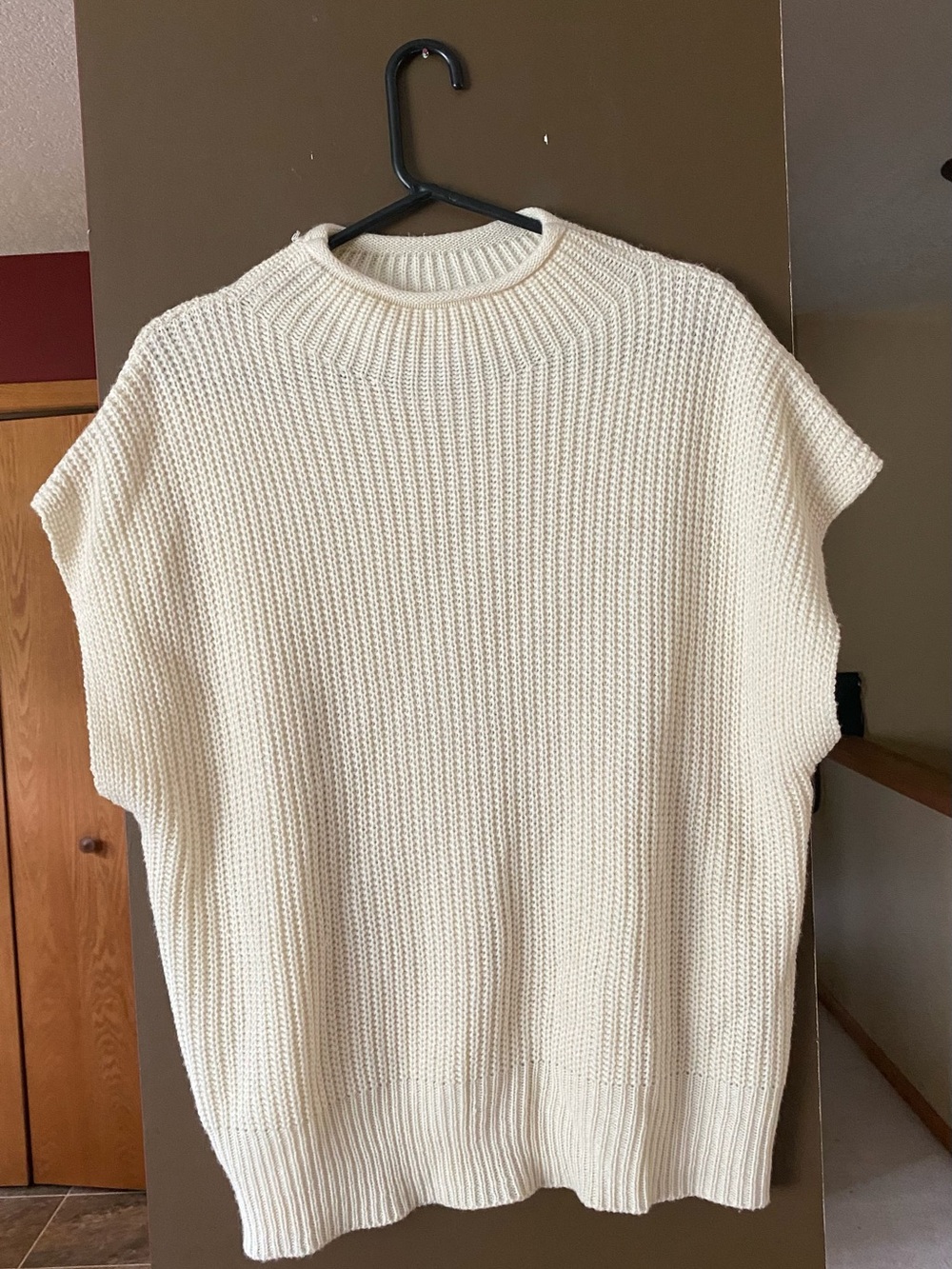 Cream Crewneck Knit Pullover Sweater